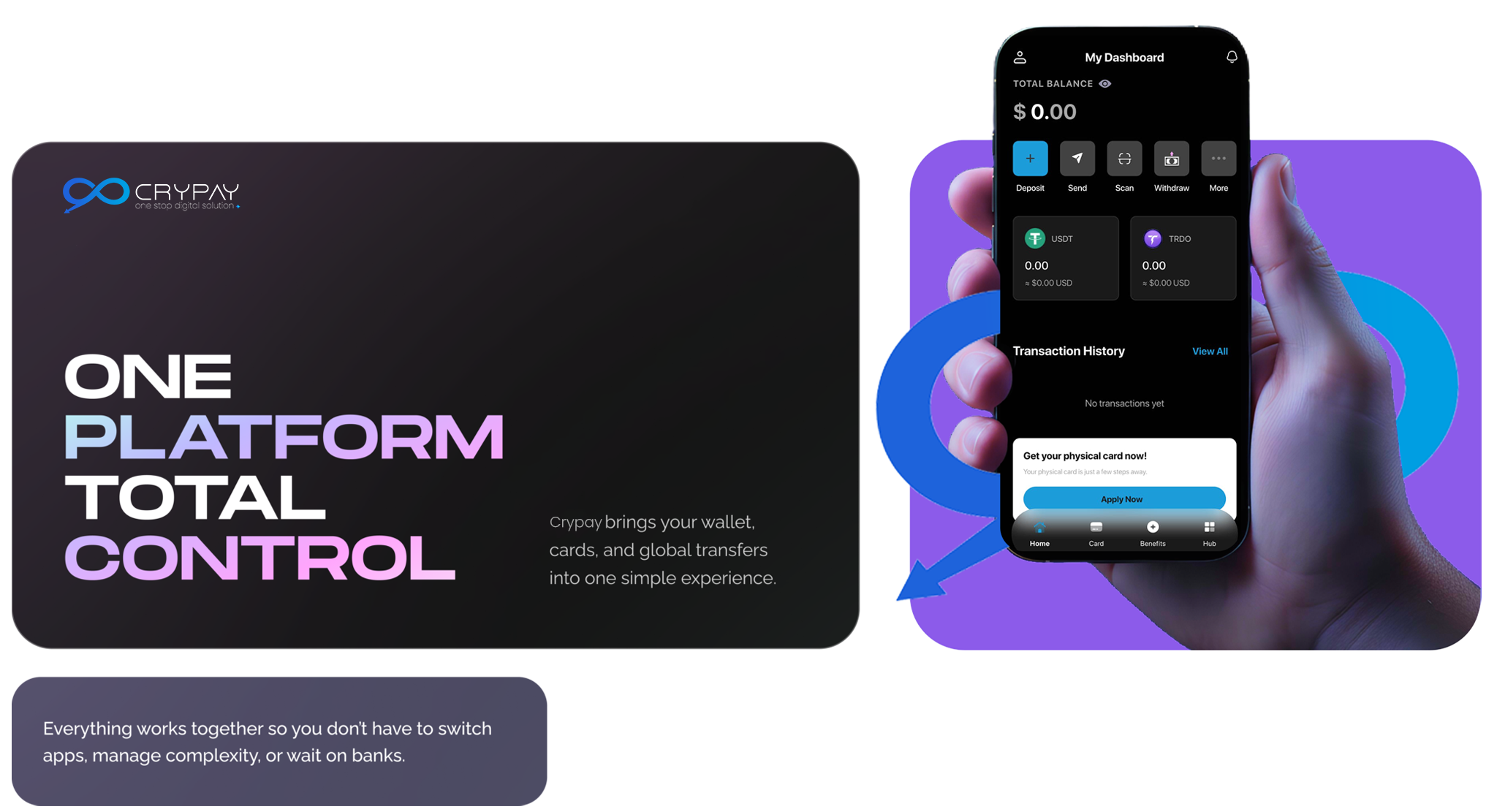 CrypayOne Platform Total Control