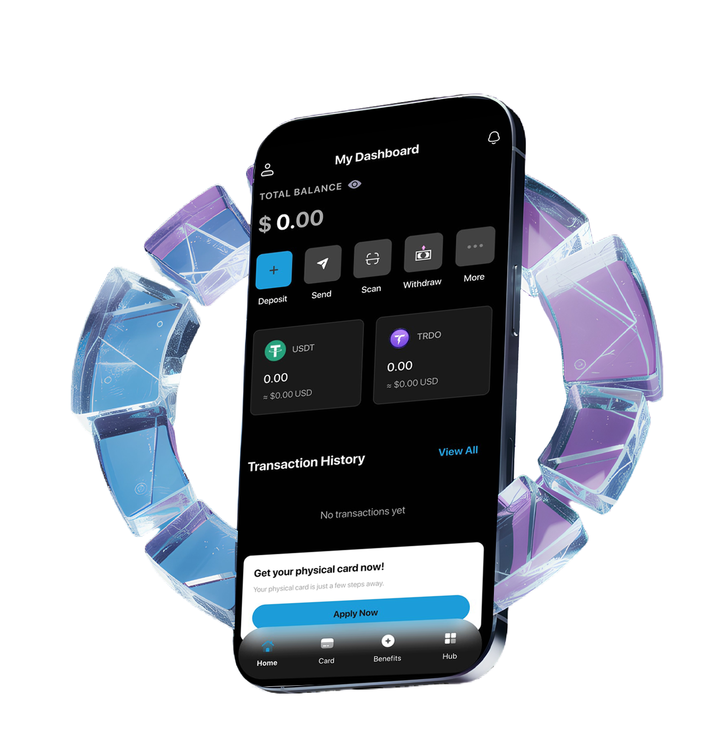Crypay iPhone App with Crystal Elements